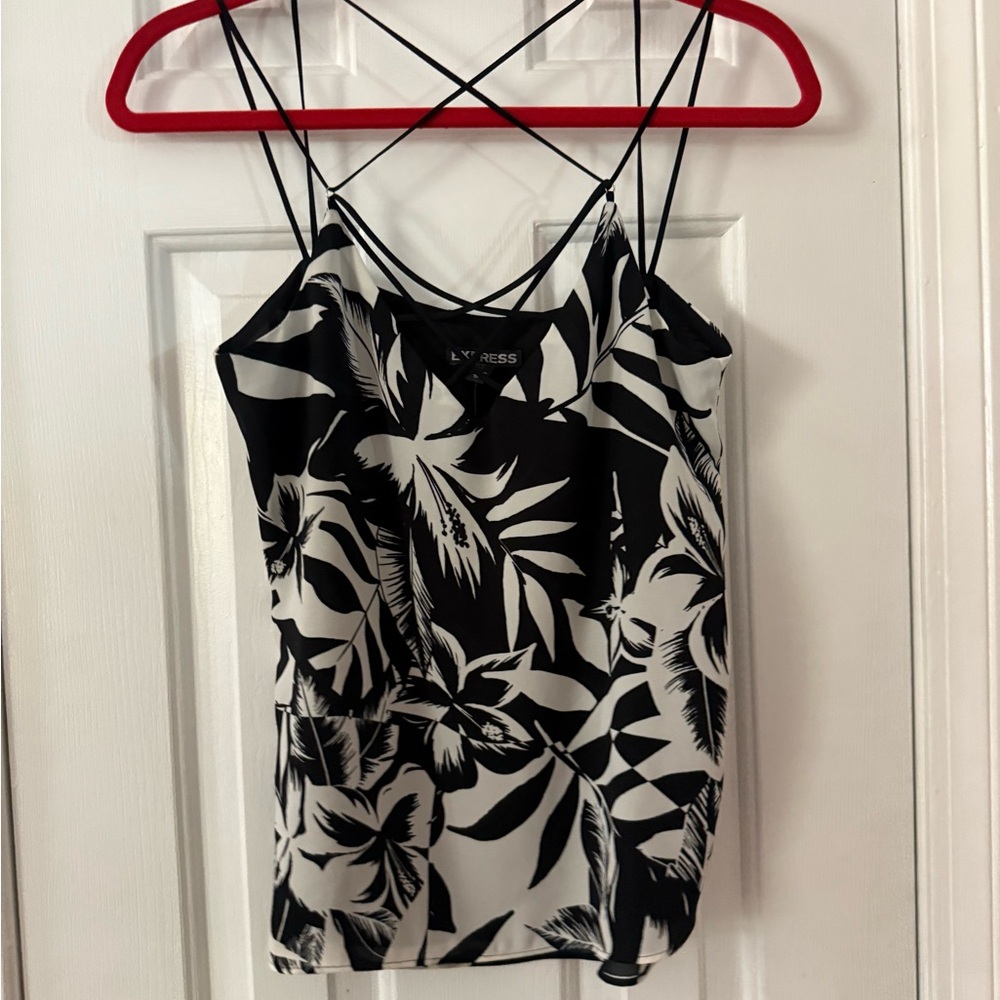 Express Black and White Strappy Camisole